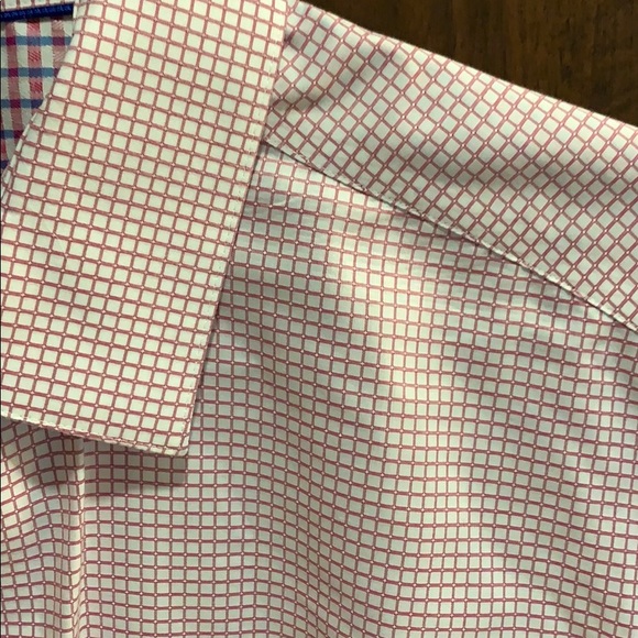 Long sleeve pink/white check dress shirt - Picture 2 of 3